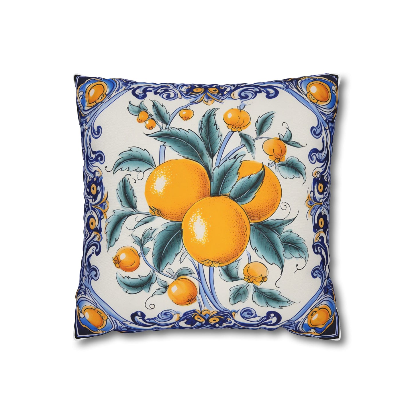 Italian Tile Canvas Pillowcase