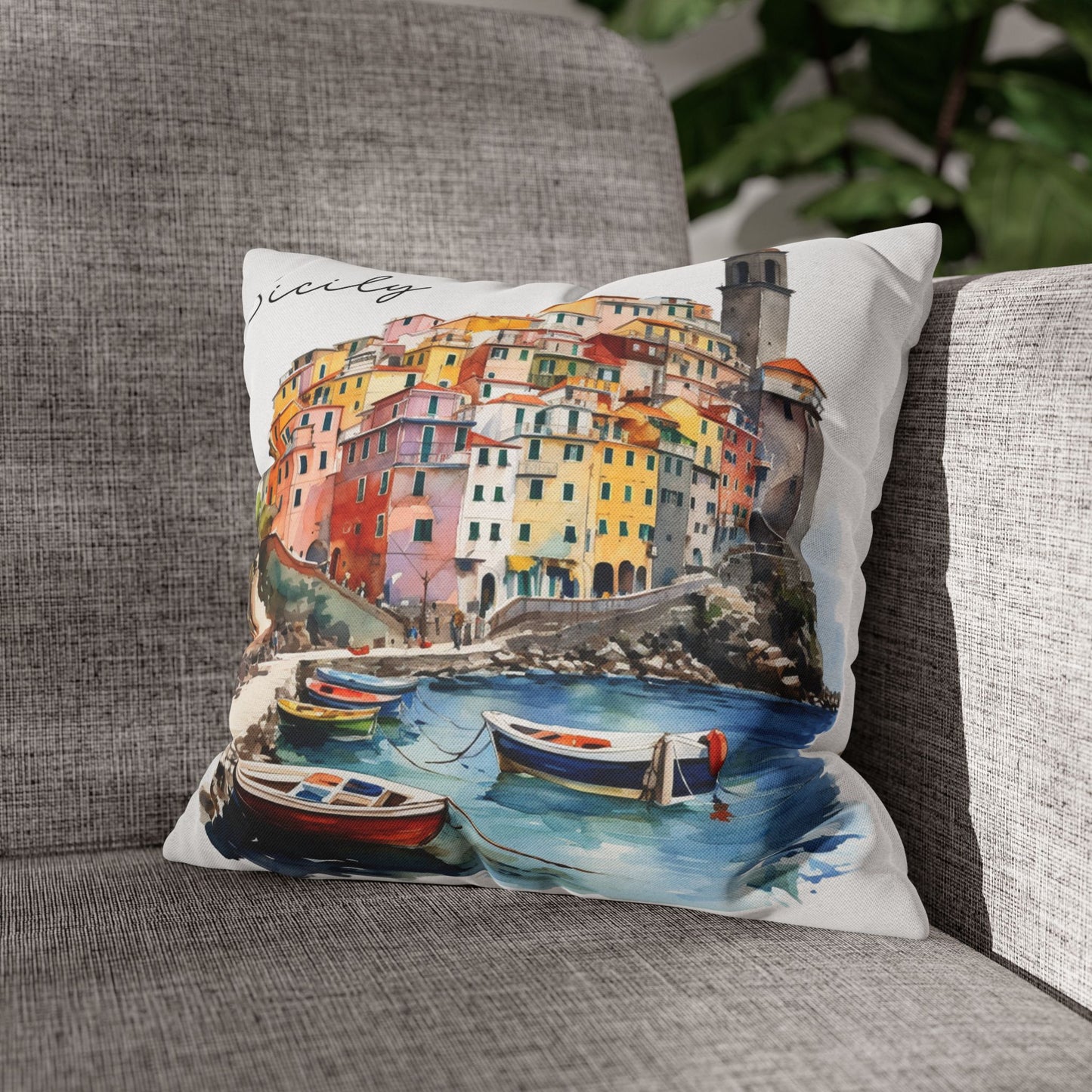 Scenic Italy - Sicily- Square Pillowcase