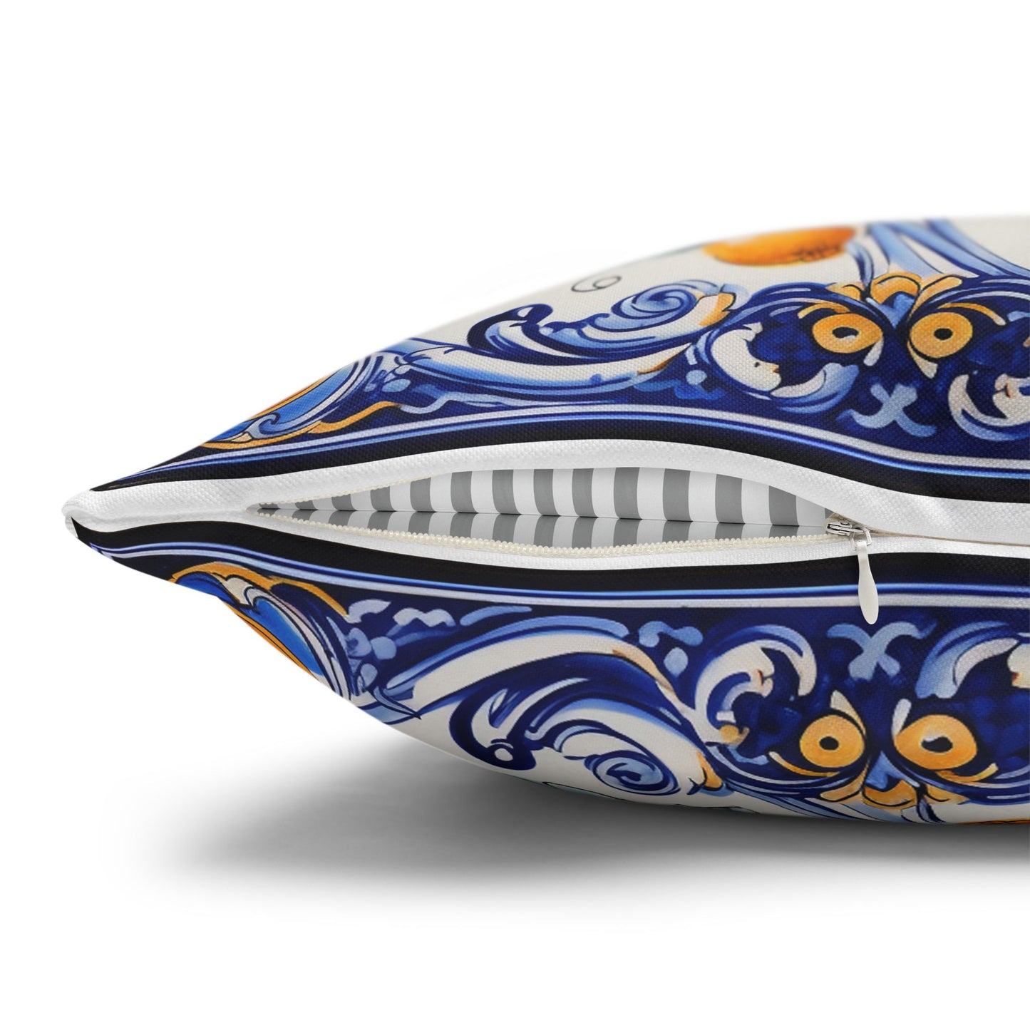 Italian Tile Canvas Pillowcase