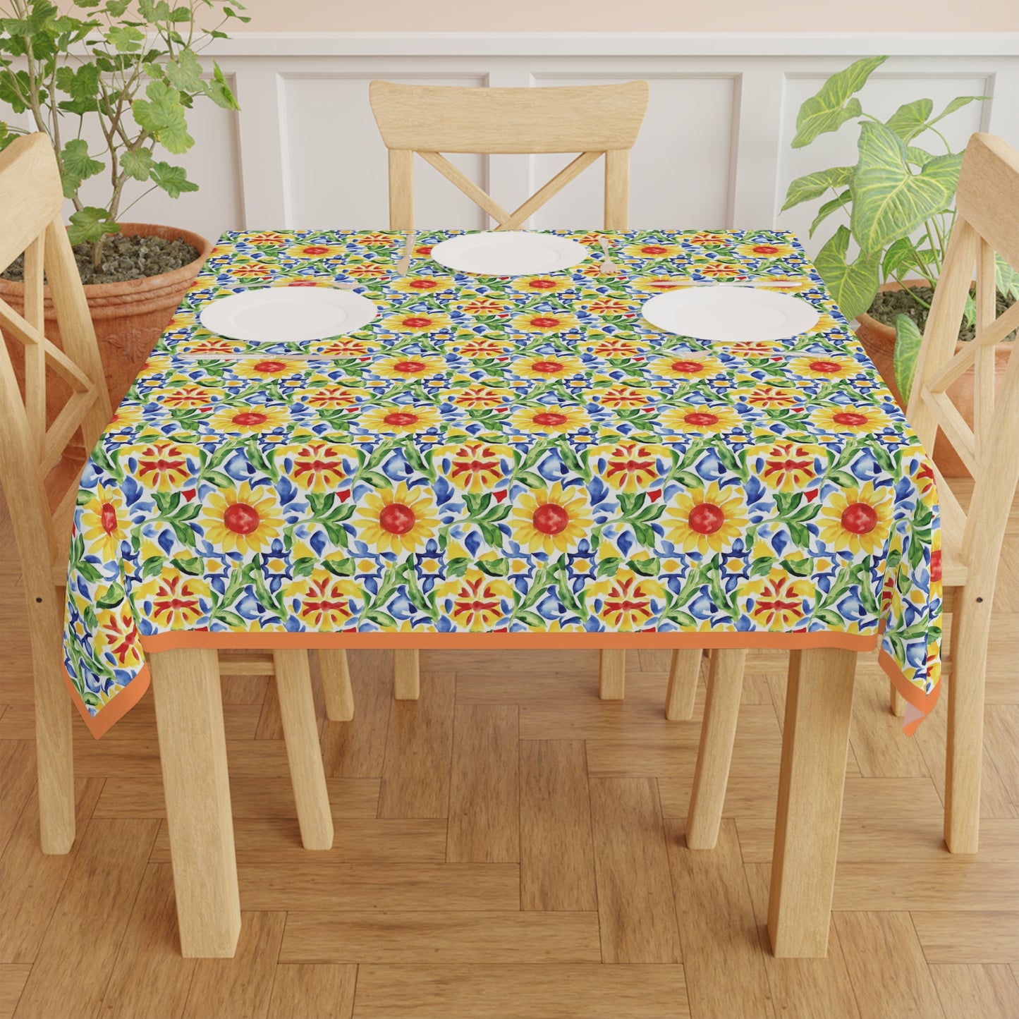 Tuscan Sunflower Tile Tablecloth