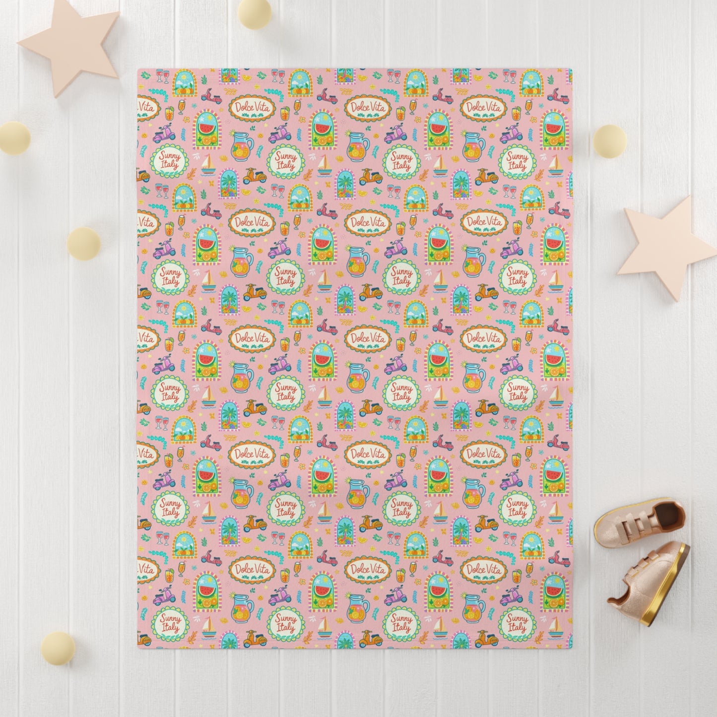 La Dolce Vita Soft Fleece Baby Blanket - Pink