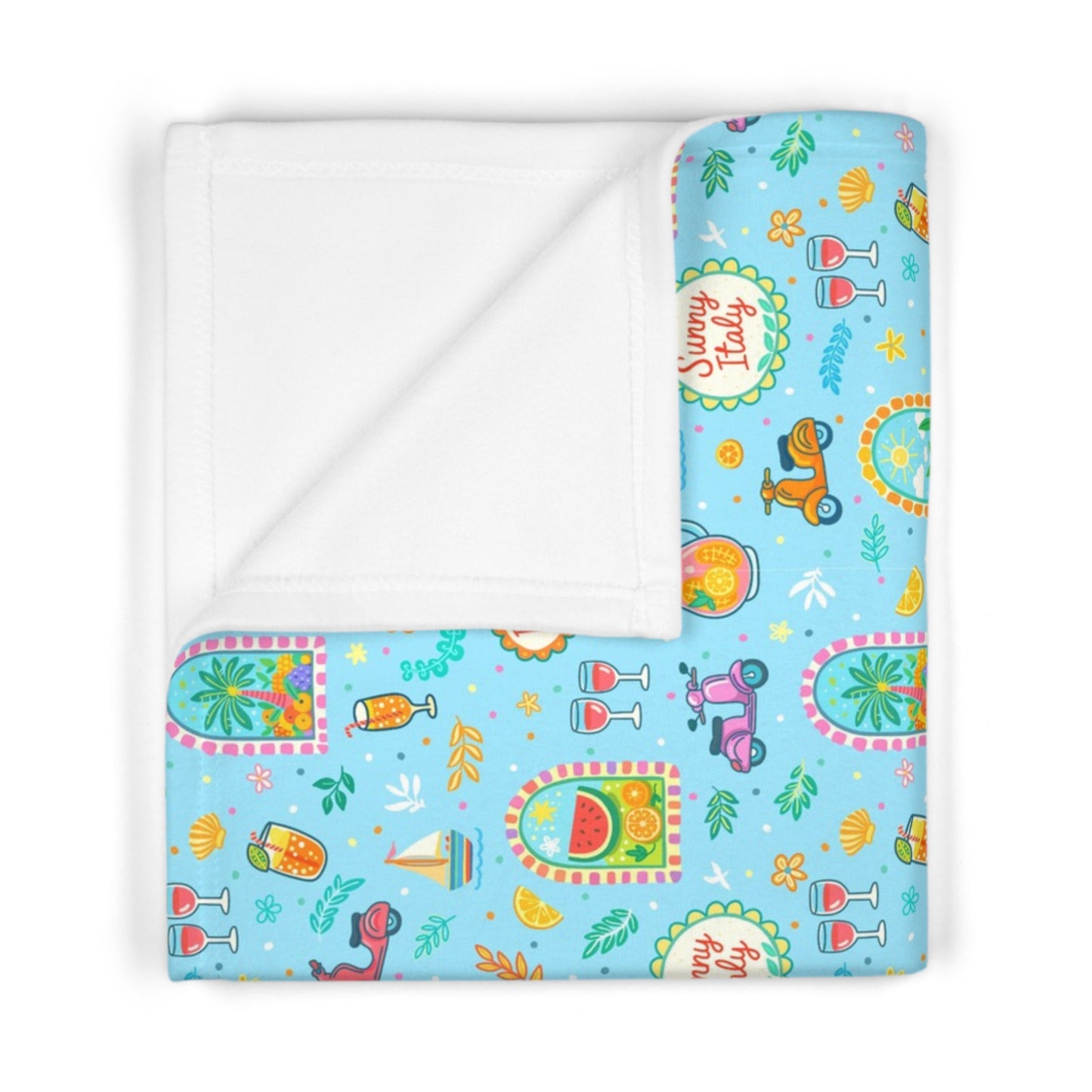 La Dolce Vita Soft Fleece Baby Blanket - Blue
