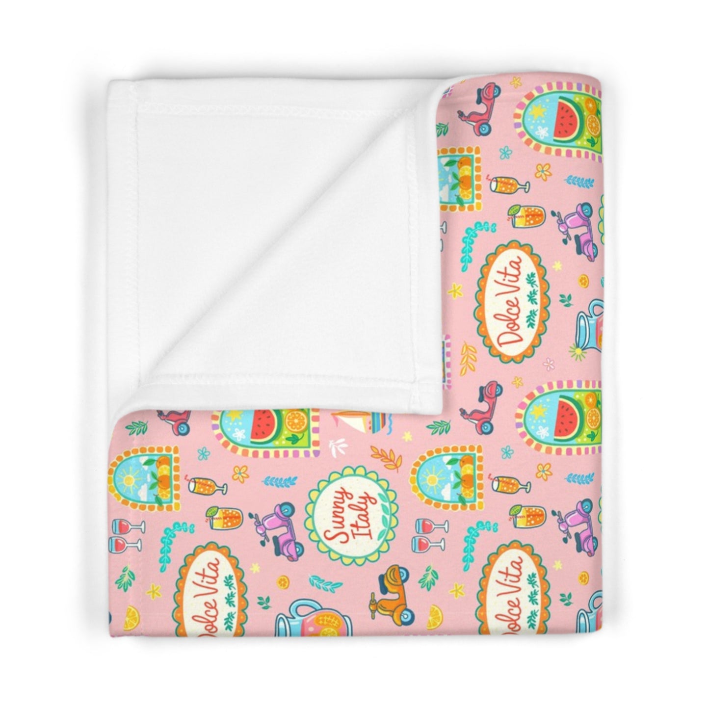 La Dolce Vita Soft Fleece Baby Blanket - Pink