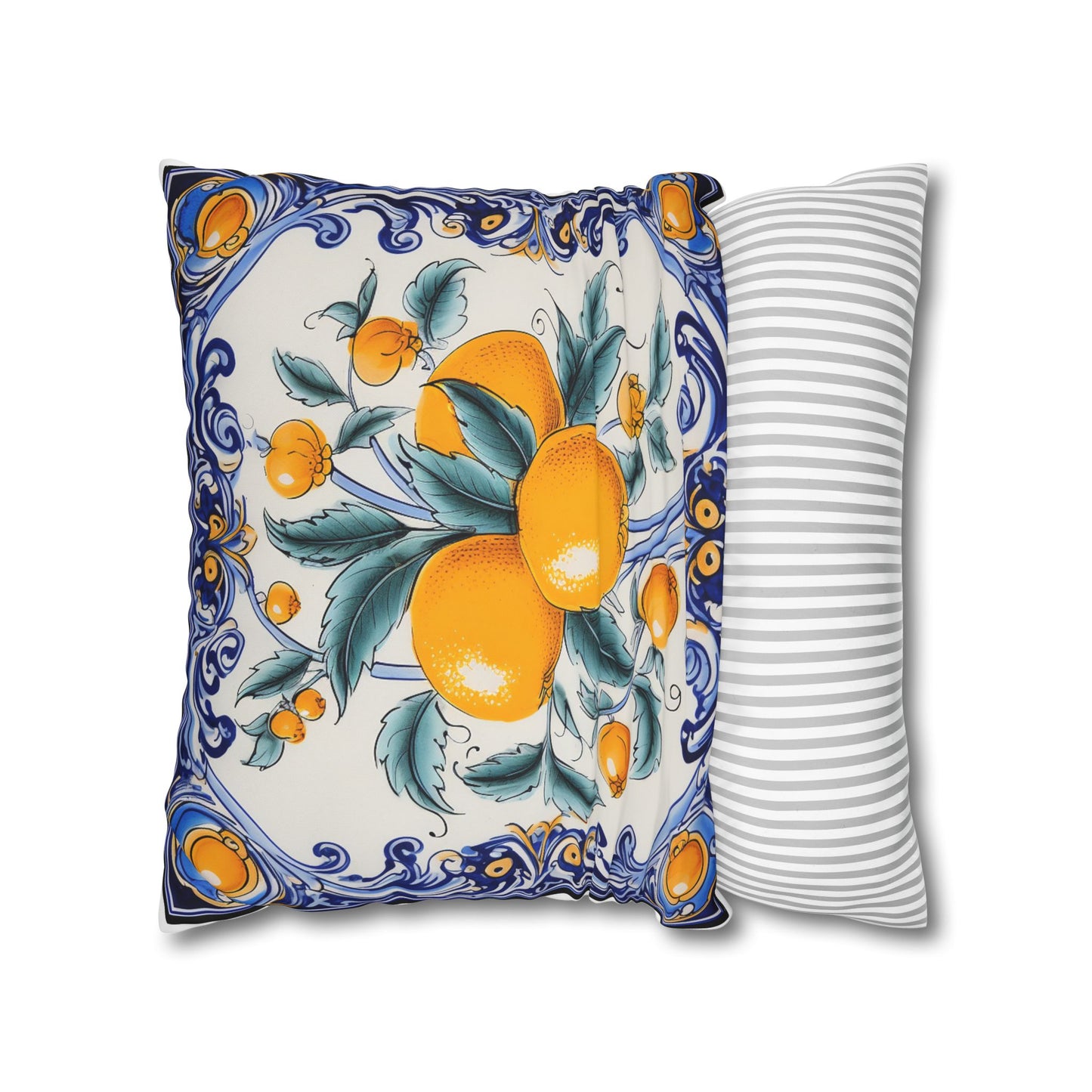 Italian Tile Canvas Pillowcase