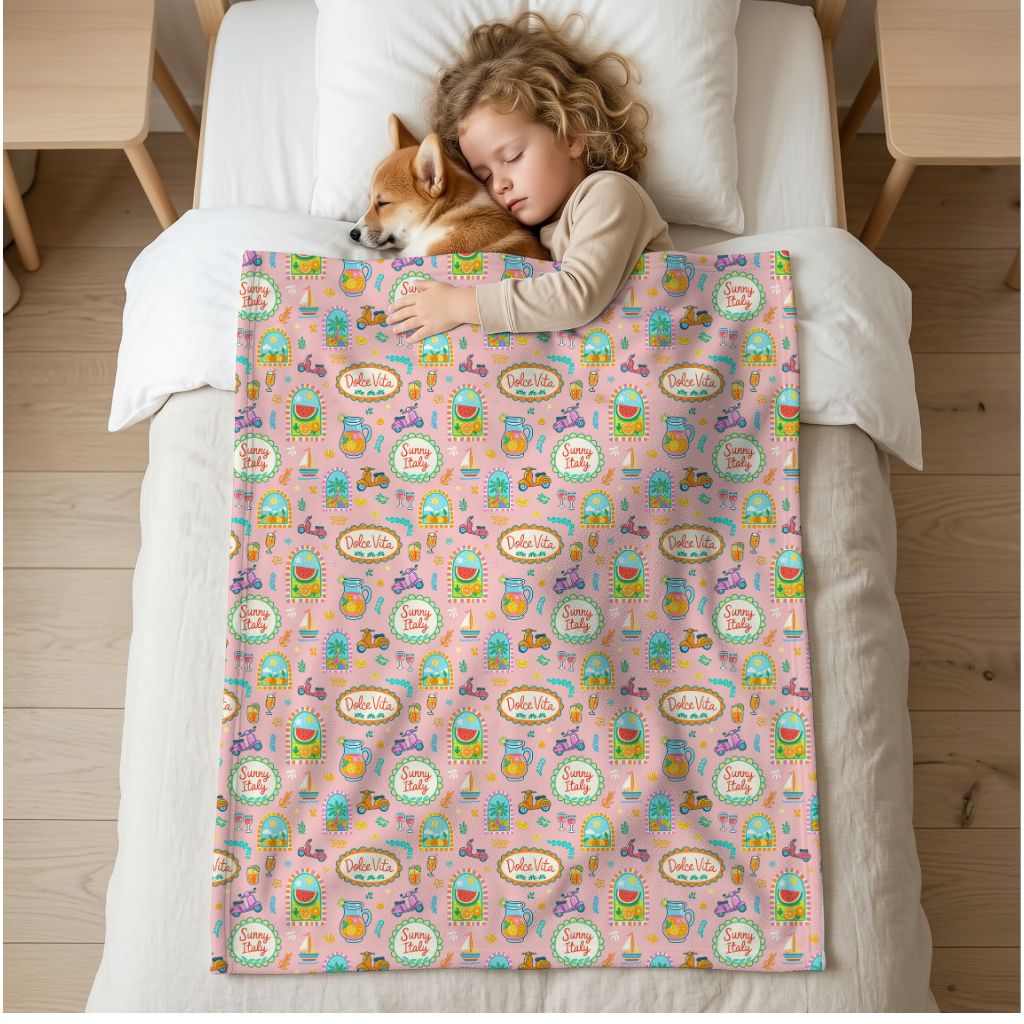 La Dolce Vita Soft Fleece Baby Blanket - Pink