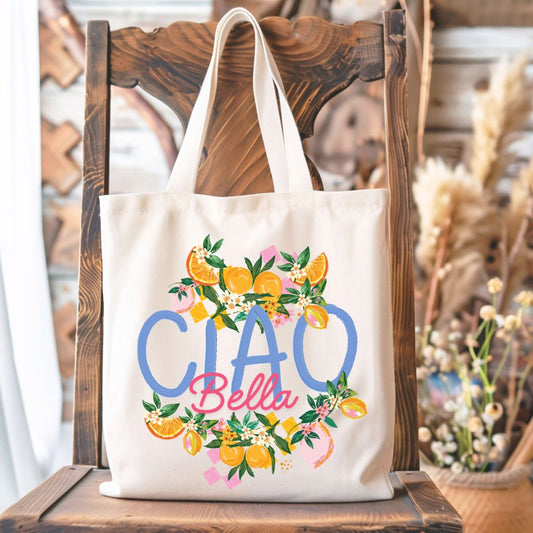 Ciao Bella con Fiori Tote Bag