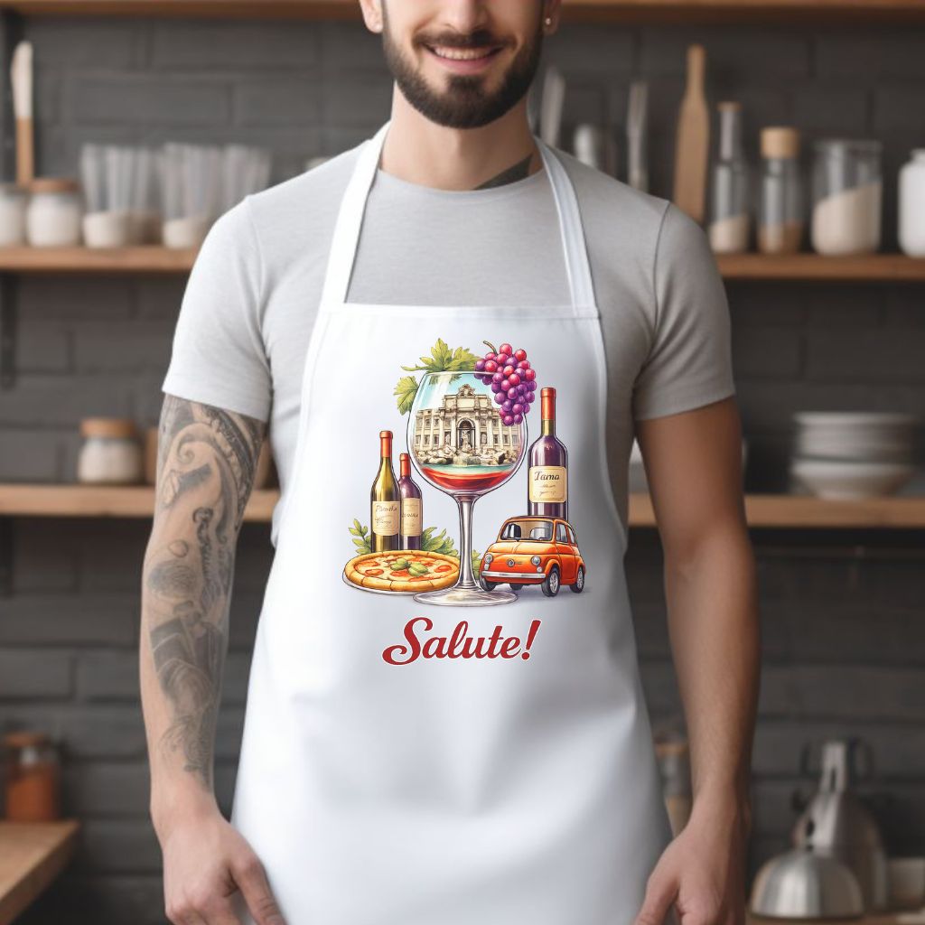 Italian Wine Apron – “Salute!”