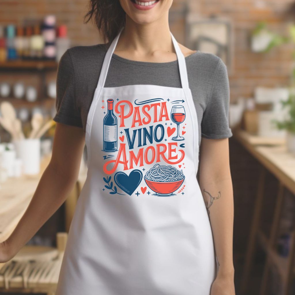 Pasta Vino Amore Kitchen Apron