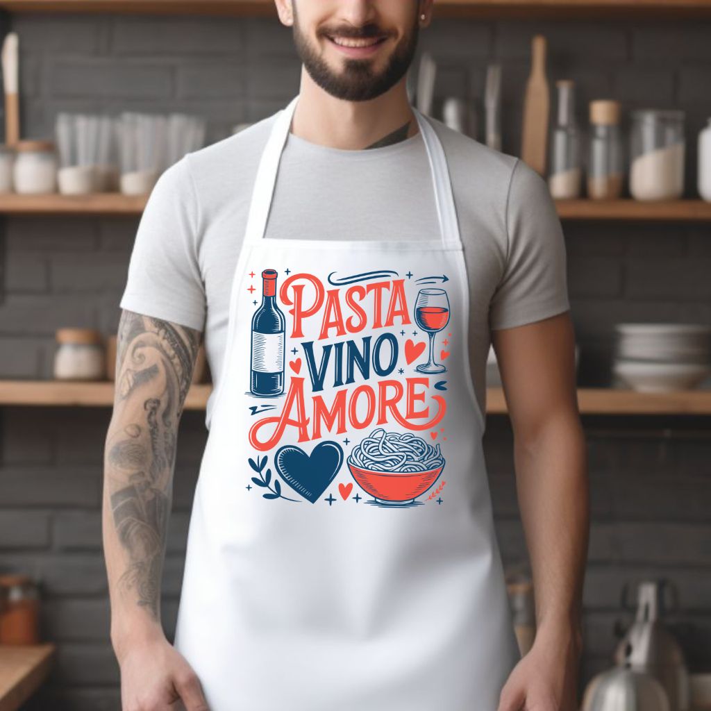 Pasta Vino Amore Kitchen Apron