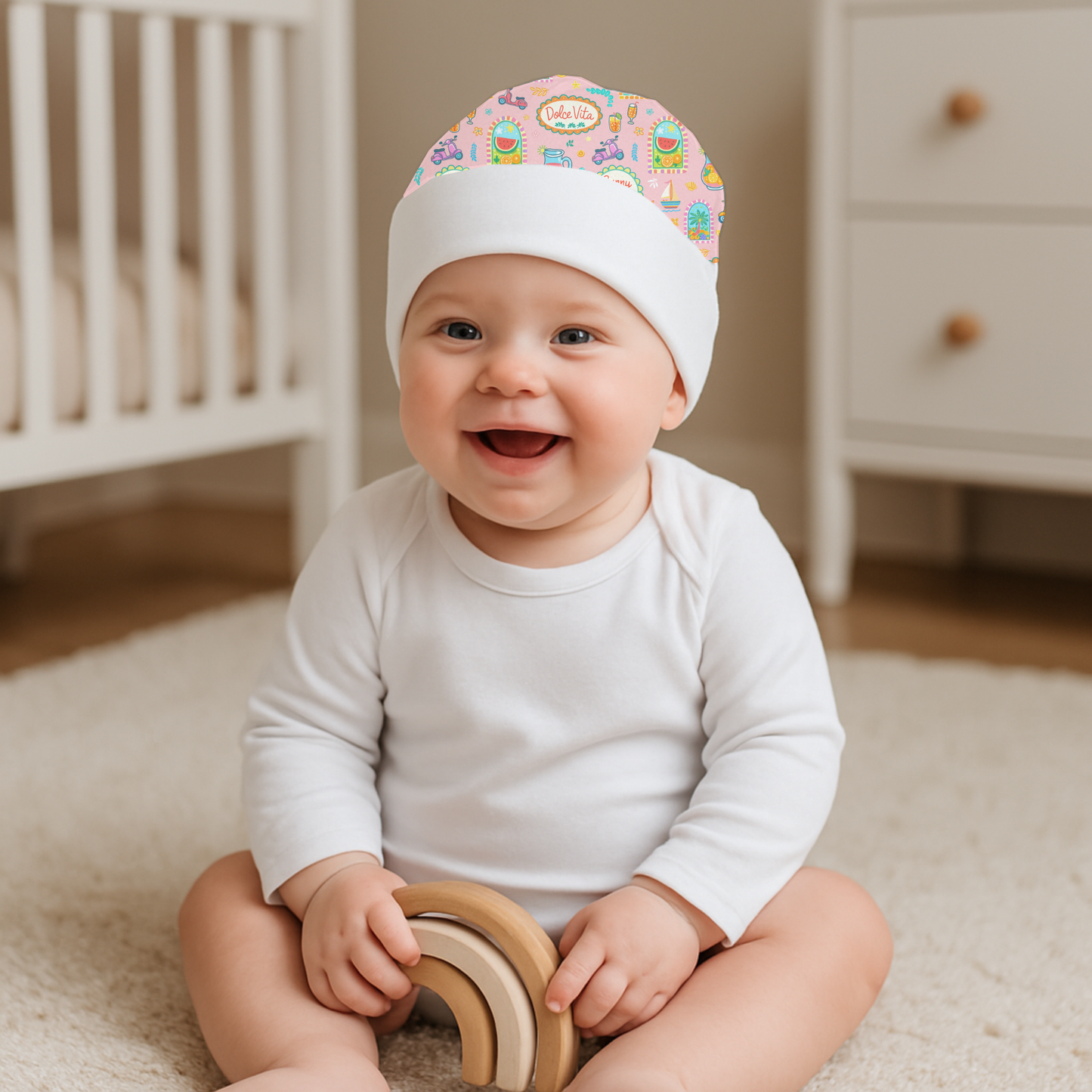 La Dolce Vita Baby Beanie - Pink