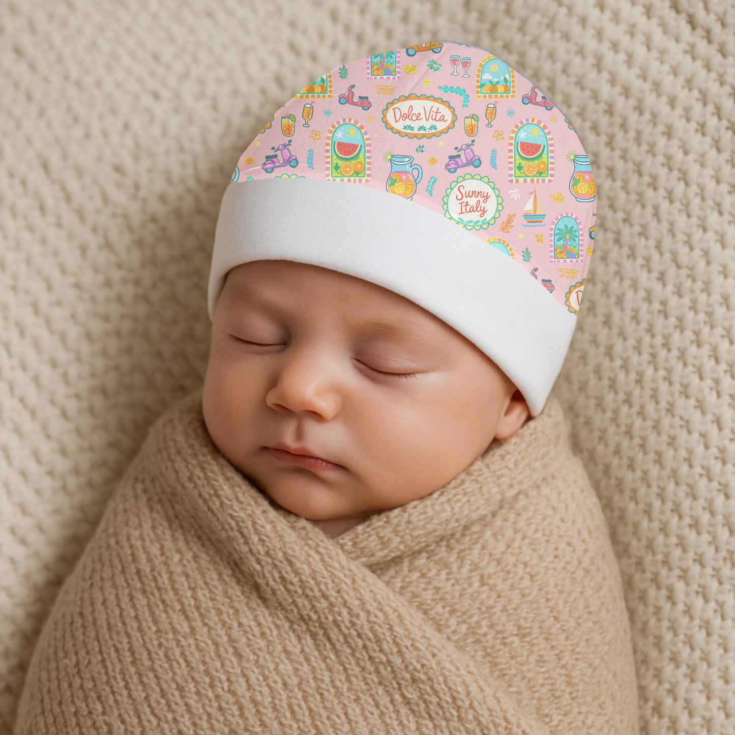 La Dolce Vita Baby Beanie - Pink