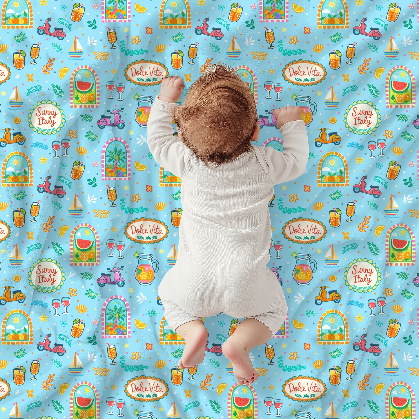 La Dolce Vita Soft Fleece Baby Blanket - Blue