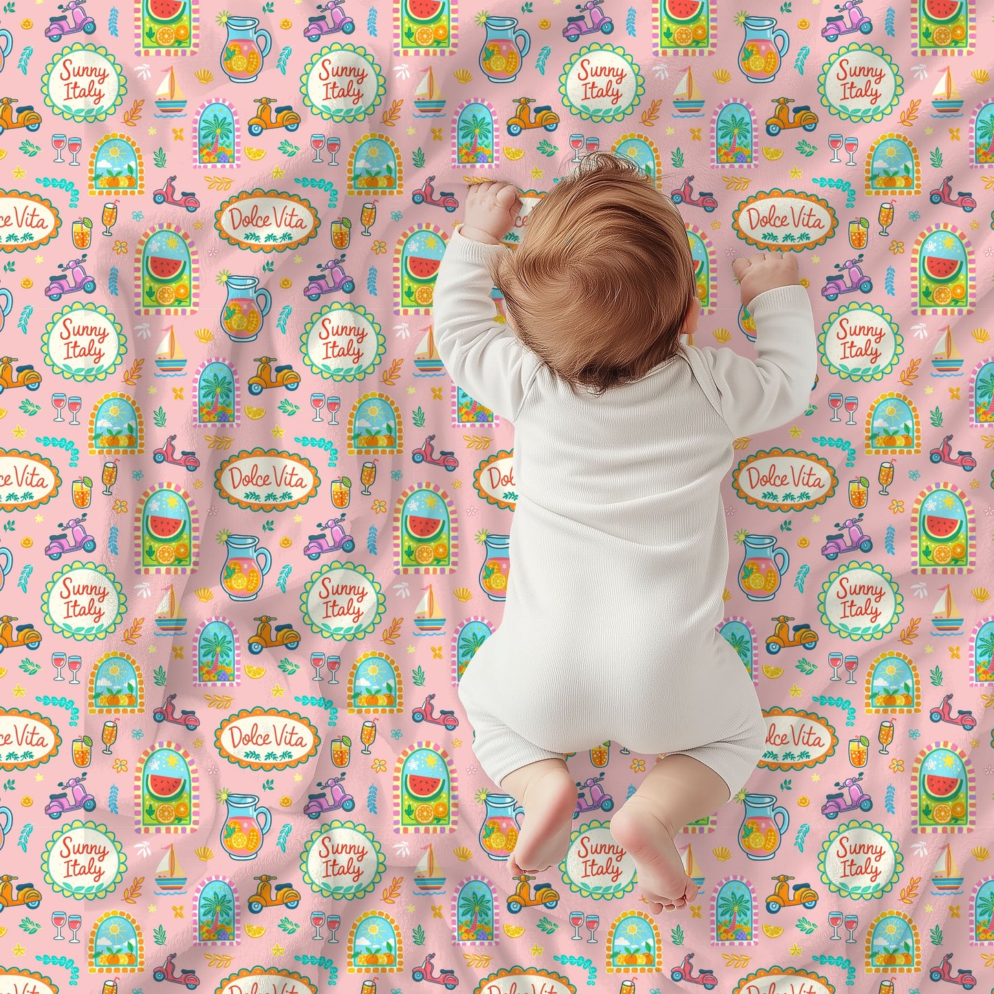 La Dolce Vita Soft Fleece Baby Blanket - Pink