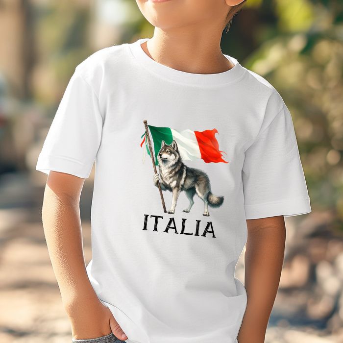 Wolf and Italian Flag Youth Tshirt