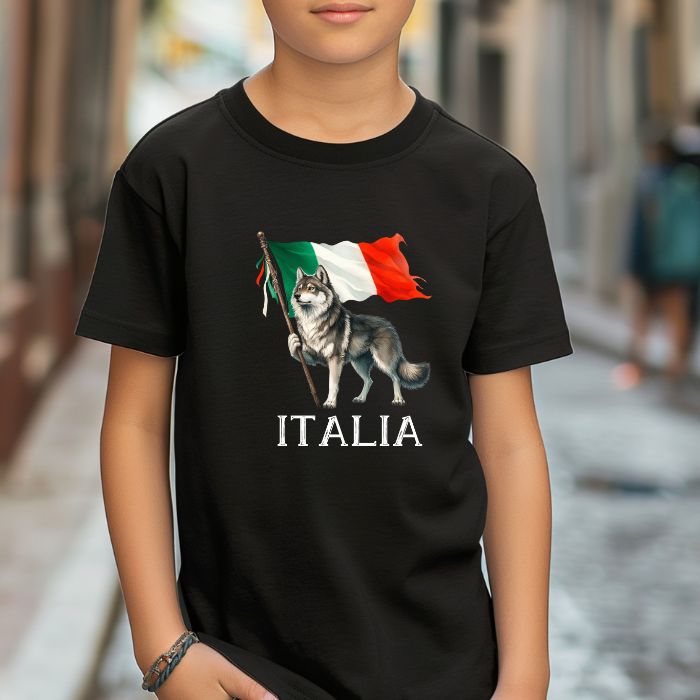 Wolf and Italian Flag Youth Tshirt