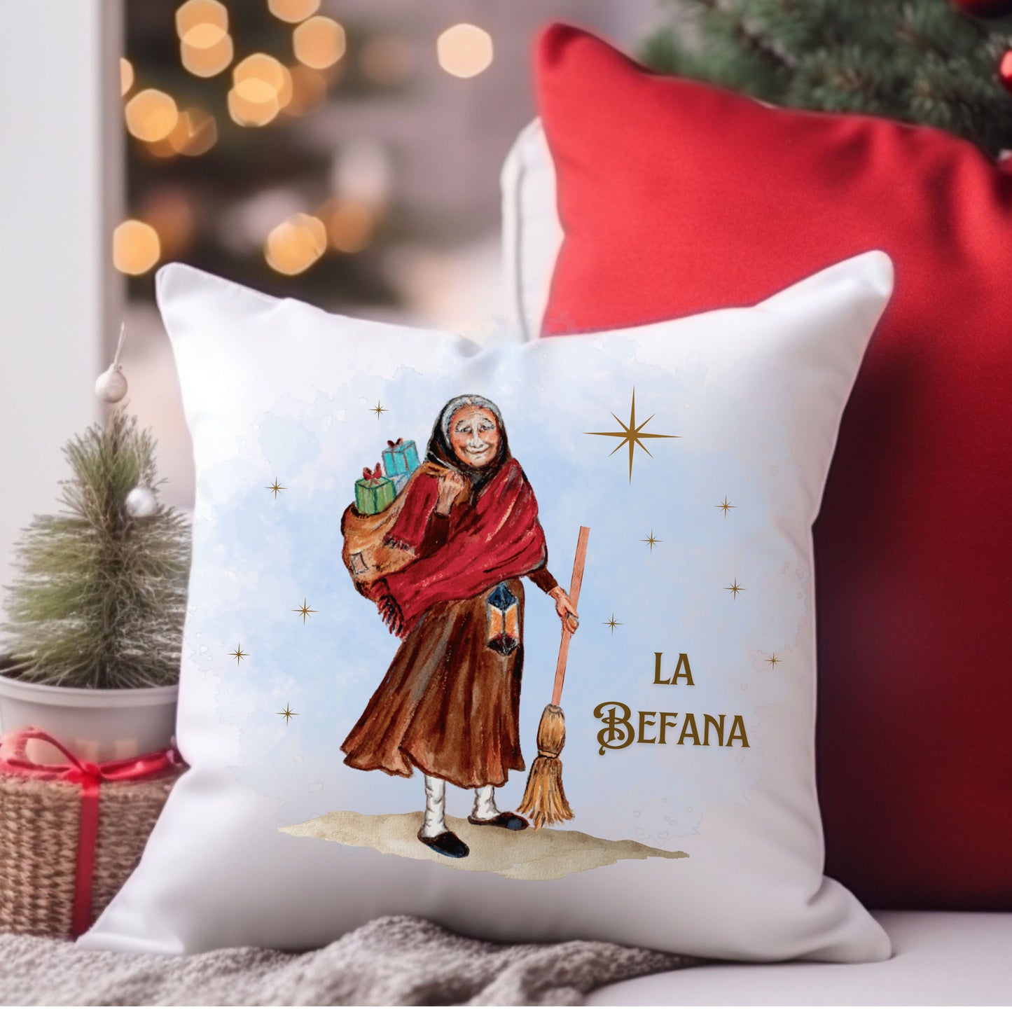 La Befana Standing Square Pillowcase